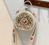 Pearl Round Makeup Bag, Shoulder Crossbody Bag