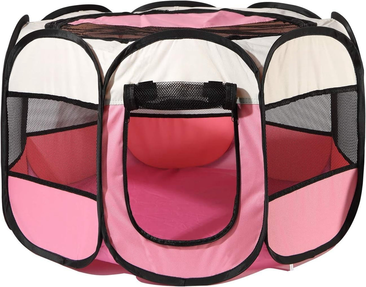 Portable Pet Playpen，Dog Playpen Foldable，Puppy Pet Playpen Indoor for Medium Dogs Pet Exercise Pen Tents Dog House Playground for Puppy Dog/Cat Indoor Outdoor Travel Camping Use (S(29"×29"×17"))