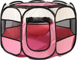 Portable Pet Playpen，Dog Playpen Foldable，Puppy Pet Playpen Indoor for Medium Dogs Pet Exercise Pen Tents Dog House Playground for Puppy Dog/Cat Indoor Outdoor Travel Camping Use (S(29"×29"×17"))