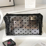 New Ins Heart Velvet Makeup Bag for Girls (Large Capacity)
