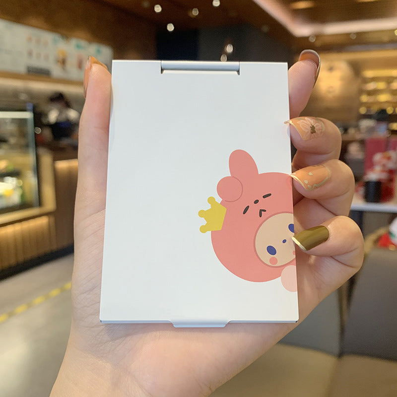 Portable Cartoon Folding Crown Monkey Makeup Mirror