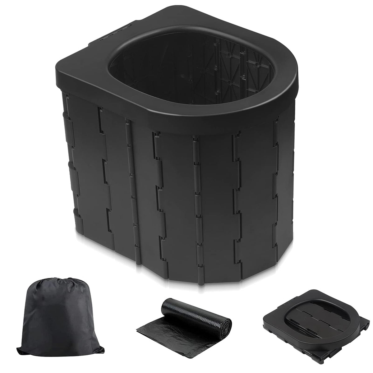 Portable Toilet for Camping Portable Potty for Adults Porta Potty Travel Toilet Commode Bucket Toilet for Camping Car Travel Outdoor Hiking Backpack Trips Tent Boat Beach Traffic Jam Home