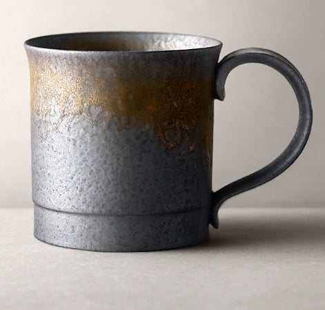 Black Vintage Handmade Ceramic Coffee Mug for Home