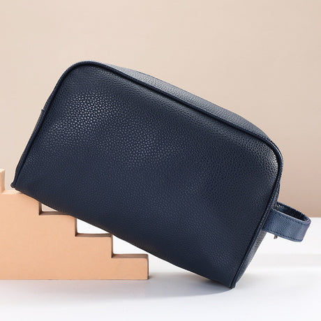 Men's Travel Cosmetic Bag - PU Leather Toiletry Organizer