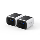 eufy Security S220 SoloCam 2-Cam Pack Solar Security Camera Wireless Outdoor Camera Continuous Power 2K Resolution Wireless 2.4 GHz Wi-Fi No Monthly Fee (Renewed)