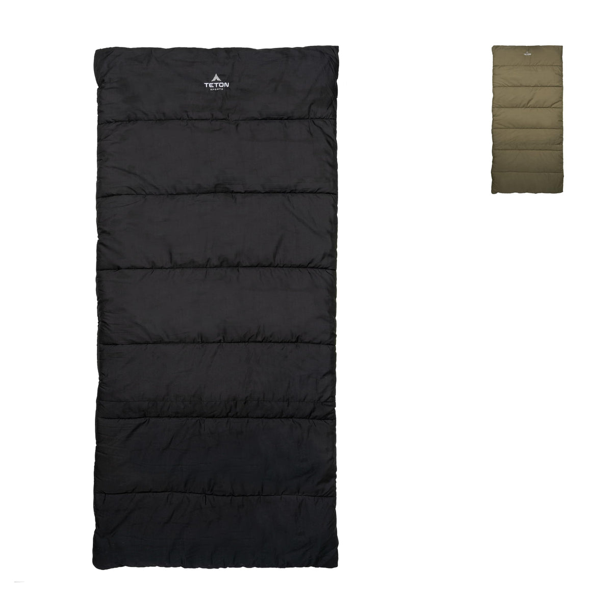 TETON Sports Evergreen Sleeping Bag - Large Cold-Weather Sleeping Bags with -10˚F 0˚F 20˚F 35˚ Fahrenheit options with an L-Zipper - Camping Gear Accessory for Car & Tent Campers Night/Olive 35F