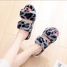 Suede Leopard Print Slippers for Indoor and Outdoor