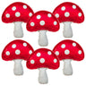6 PCS Mushroom Balloons with Red & White Polka Dots Forest/Garden Party Theme Party Decor Cute Mushroom Birthday Decor 31 X 21 in Large Mushroom Foil Balloons for Party Decorations