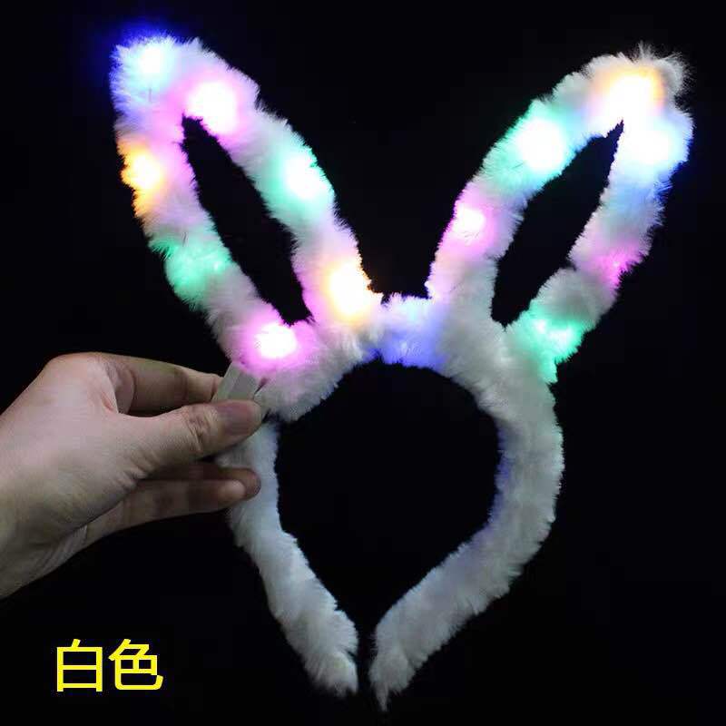 LED Bunny Ears Headband - Plush Hair Accessories