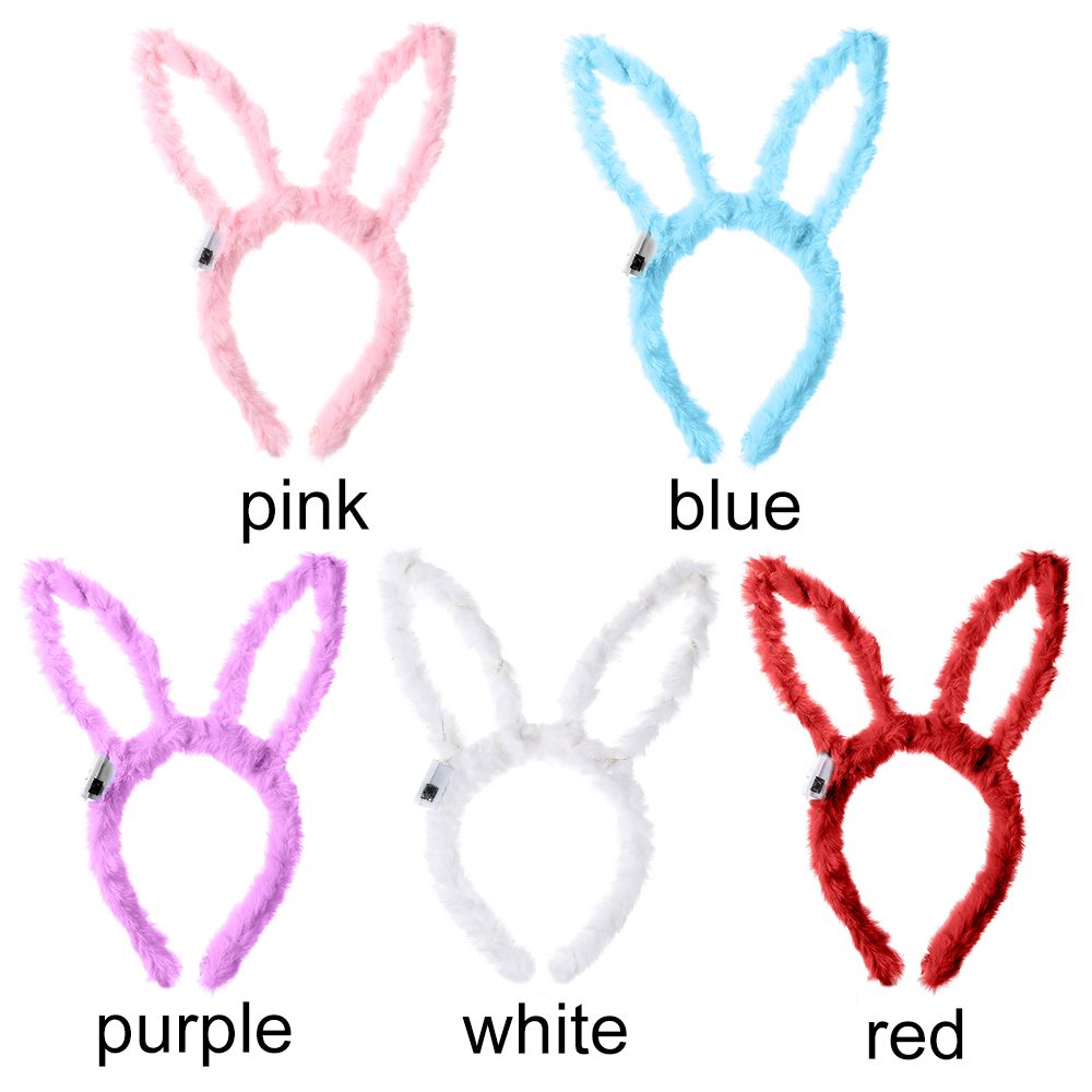 LED Bunny Ears Headband - Plush Hair Accessories