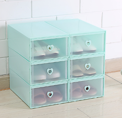 6-Pack Thick Transparent Drawer Shoe Storage Boxes