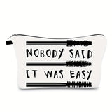 Eyelash Brush & Letter Print Makeup Bag Organizer