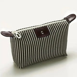 Striped Waterproof Makeup Bag for Travel and Storage