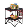 LEADALLWAY Camping Table Folding Picnic Table with 4 Cup Holders and Carrying Bags Collapsible Canvas Portable Tables Folding for BBQ Outdoor Fishing