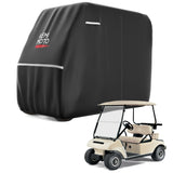 KEMIMOTO Golf Cart Cover 600D Weatherproof Durable Protection 2-Seater Large Rainproof Cover with Storage Bag Compatible with EZGO Club Car 2 Passenger Black