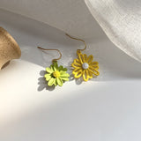 Asymmetrical Daisy Earrings - Korean Minimalist Style