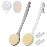 2 Pack Shower Brush for Back 14in Body Brush Long Handle Back Scrubber Soft Bristles Shower Brush for Men & Women Bath Scrubber with Scalp Massager Shampoo Brush and Mini Exfoliating Brush (2 Pack)