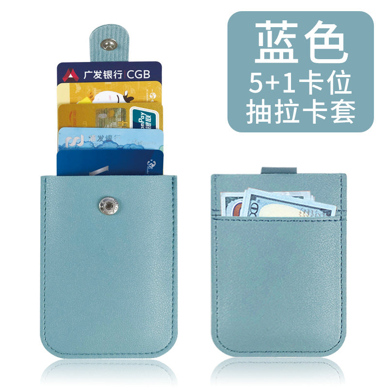 Thick PU Leather Card Holder with Custom Logo, Large Capacity
