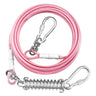 Dog Tie Out Cable for Outside30FT Long Dog Leash&Chains with Swivel Hook and Shock SpringSmall-Large Dog Runner Cable for YardHeavy Duty Dog Lead Line for Outdoor and Camping (500lbs 30FT Pink)