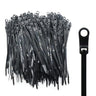 QYIMLI 200pcs Zip Tie with Screw Hole 6 inch Automotive Wire Self Locking Black Zip Ties Screw Zip Tie Mount (6")