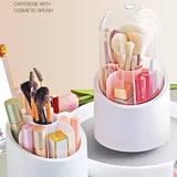 Rotating Makeup Brush Holder - Portable Storage Box