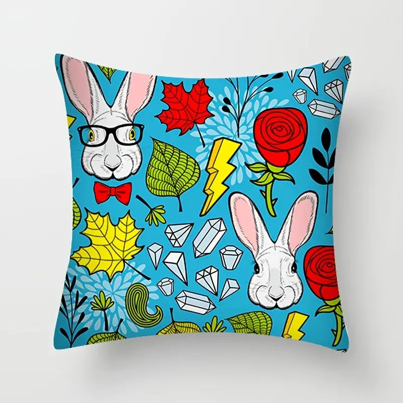Easter Watercolor Bunny Pillowcase for Home and Office
