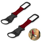 ZXZone 2PCS Bottle Buckle Clip Hanging Buckle Portable Water Bottle Ring Holder Keychain Mineral Water Bottle Clip for Backpack Belt Nylon Webbing Strap for Outdoor Tactical Camping Hiking(DRed)