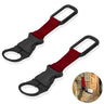 ZXZone 2PCS Bottle Buckle Clip Hanging Buckle Portable Water Bottle Ring Holder Keychain Mineral Water Bottle Clip for Backpack Belt Nylon Webbing Strap for Outdoor Tactical Camping Hiking(DRed)