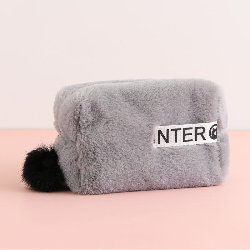 Plush Makeup Bag - Stylish Multi-functional Organizer