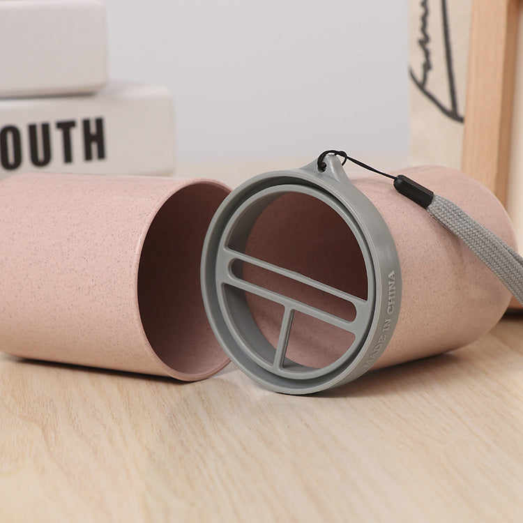 Wheat Straw Travel Portable Storage Cup Set