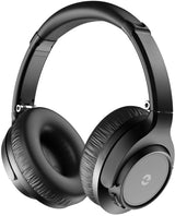 EAORUL Headphones Wireless Bluetooth with Mic Wireless Headphones Over Ear with Hi-Fi Audio Deep Bass3.5MM CableSoft-Earpads (Matte Black)