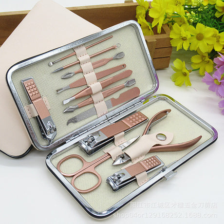 18-Piece Stainless Steel Nail Care Tool Set with Scissors