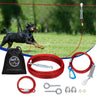 Supet Dog Runner for Yard 75Ft Durable Dog Tie Out Cable for Camping Portable Trolley System for Dogs up to 300Lbs Dog Camping Essential Dog Runs for Outside Suitable for Yard Camping Parks Red