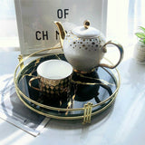 Elegant Marble Pattern Glass Makeup Organizer Tray