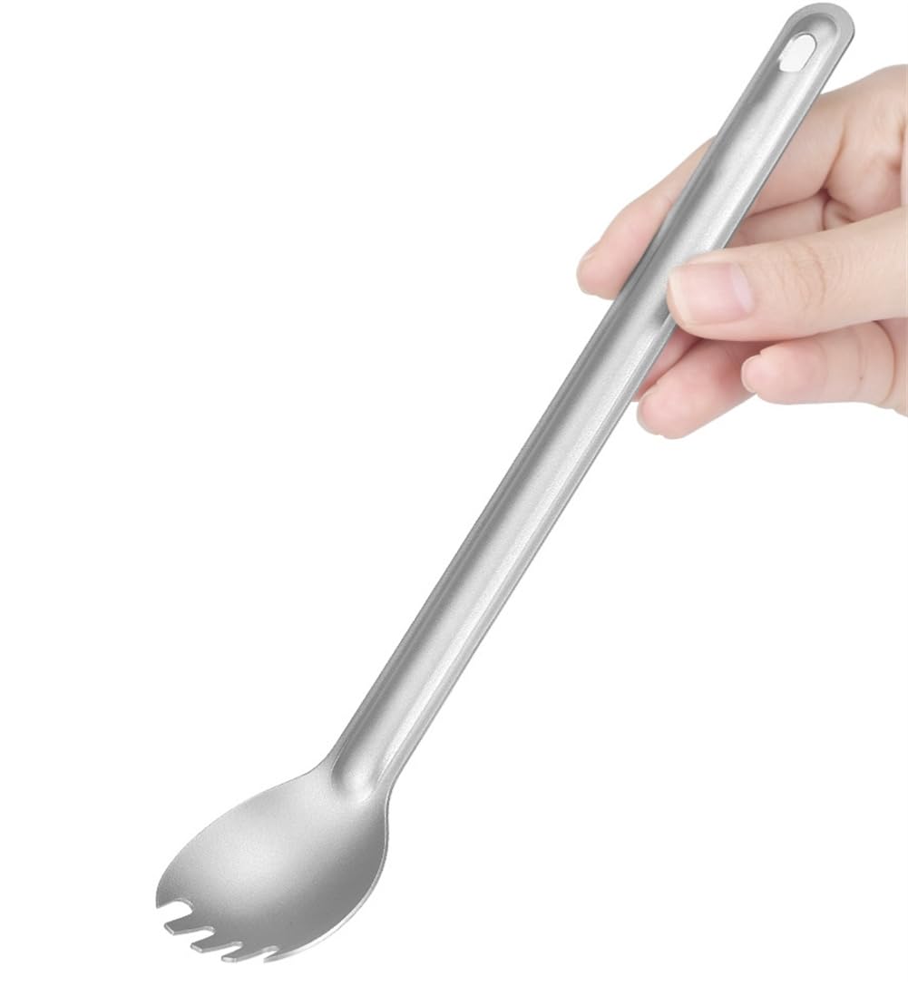 Long Handle Spork Eco-Friendly Ultralight Portabale Flatware for Outdoor Camping Backpacking Hiking Travel Picnic Tableware with Bag(Spork)