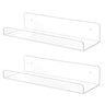 TONICE 2 Pack Acrylic Shelves for Wall 6in Floating Shelf Wall Mounted Set for Room Bedroom Bathroom Kitchen Living Room Office Book Shelf Storage Decor