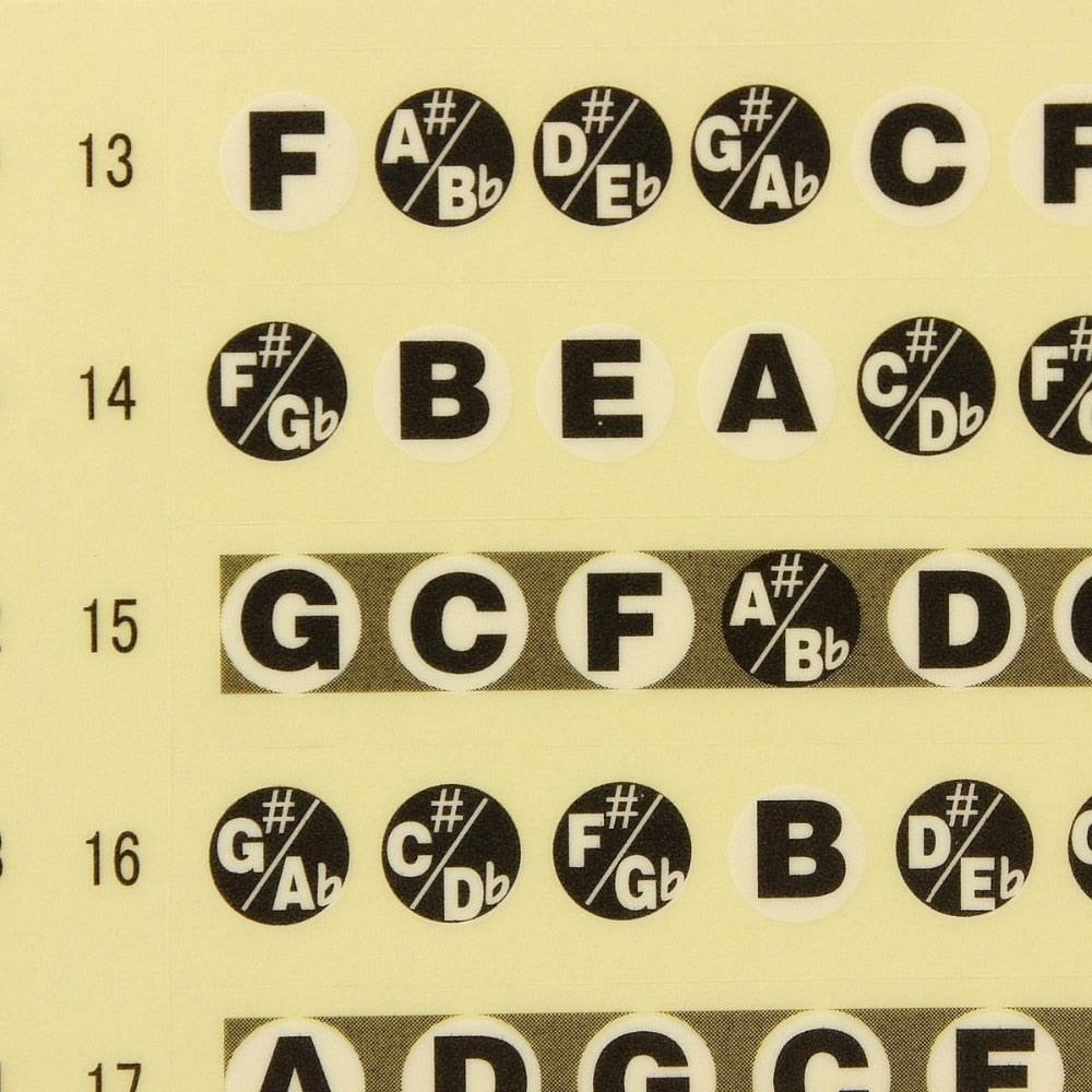 Guitar Scale Name Stickers for Self-Learning Beginners