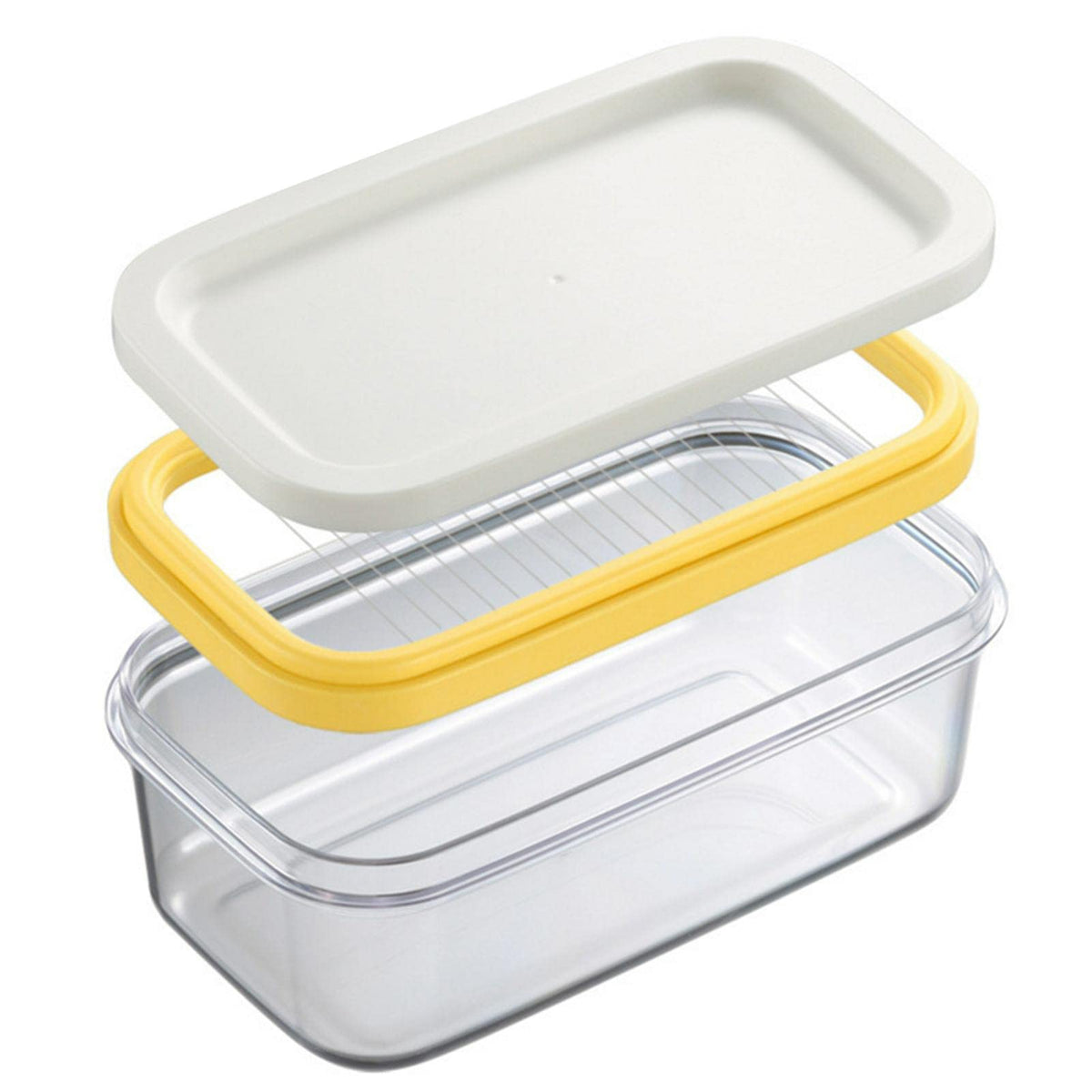 Butter Dish Butter Keeper with Cutter Slicer Clear Airtight Butter Cutter Slicer For Easy Cutting And Storage Covered Butter Dish Serving Tray with Butter insert for Home Kitchen