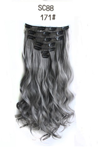 Colored High-Temperature Synthetic Hair Clip-In Extensions