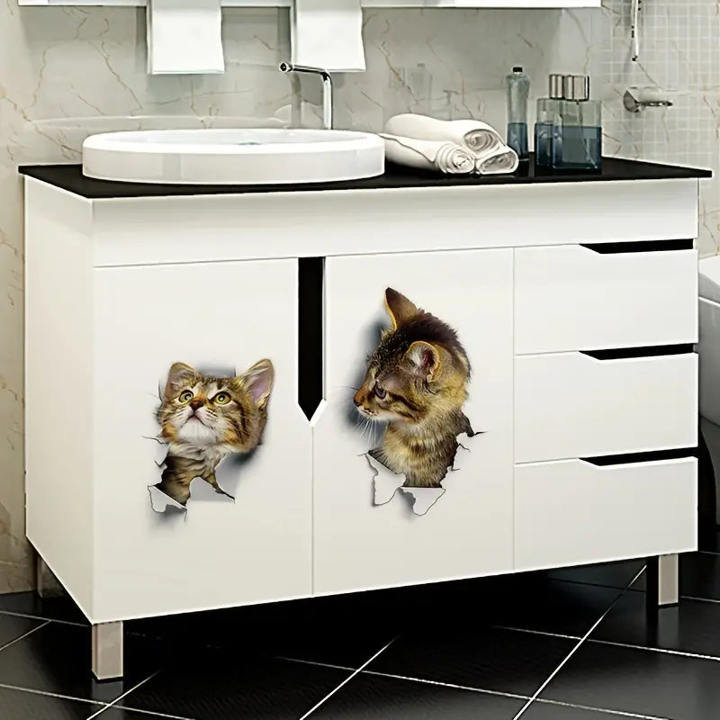 3D Self-Adhesive Cat Wall Stickers for Home Decor