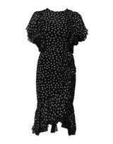 Dolce & Gabbana Black White Lace Polka Dot Chiffon Dress