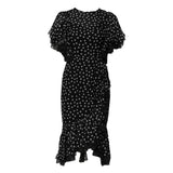 Dolce & Gabbana Black White Lace Polka Dot Chiffon Dress