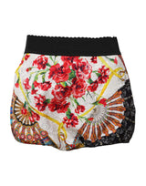 Dolce & Gabbana Multicolor Floral High Waist Hot Pants Shorts