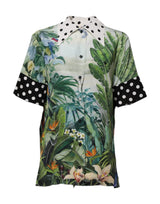 Dolce & Gabbana Multicolor Printed Silk Collared Shirt Top