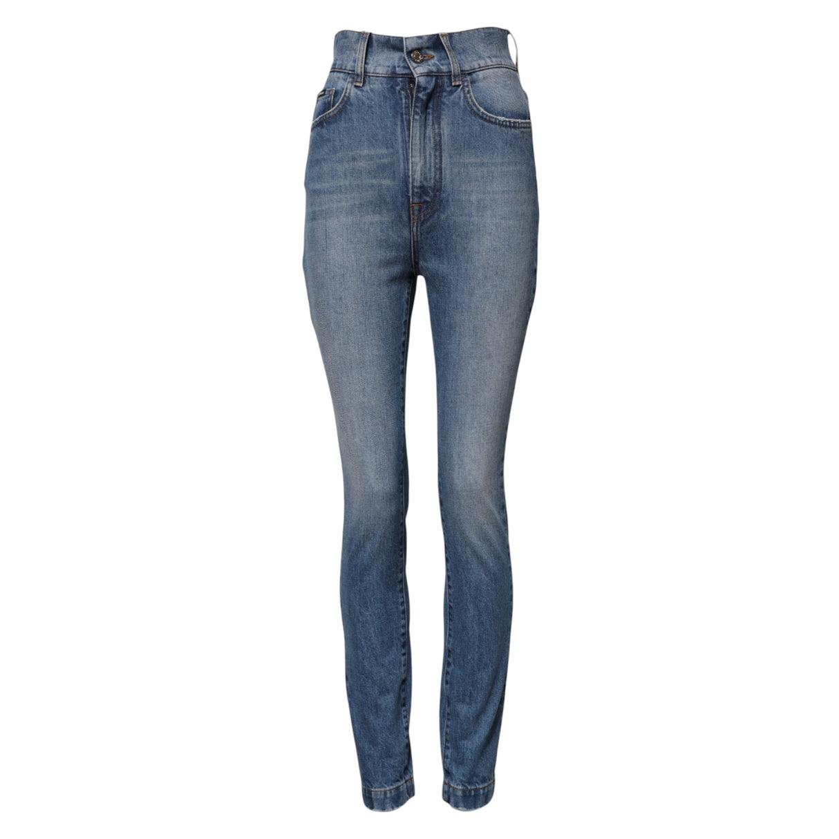Dolce & Gabbana Blue Washed Skinny High Waist Denim Jeans