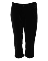 Dolce & Gabbana Black Cotton Skinny Capri Cropped Denim Jeans