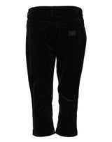 Dolce & Gabbana Black Cotton Skinny Capri Cropped Denim Jeans