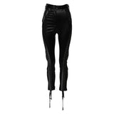 Dolce & Gabbana Black Lace Details High Waist Skinny Pants