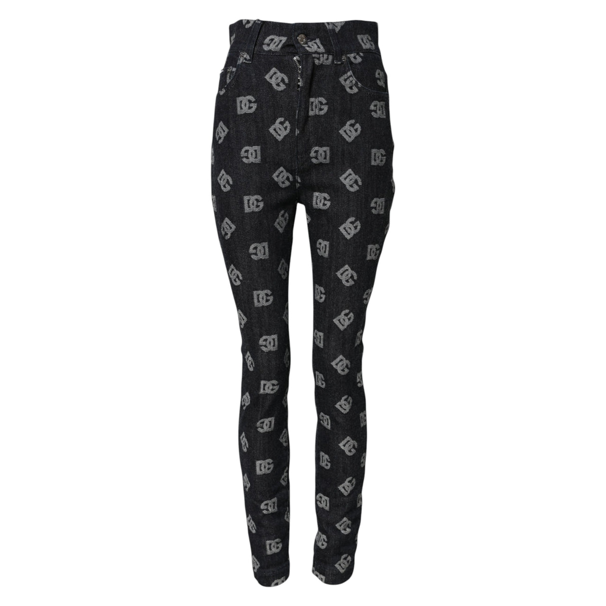 Dolce & Gabbana Black DG Logo High Waist Skinny Denim Jeans