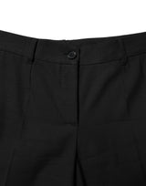 Dolce & Gabbana Black Wool High Waist Tapered Pants
